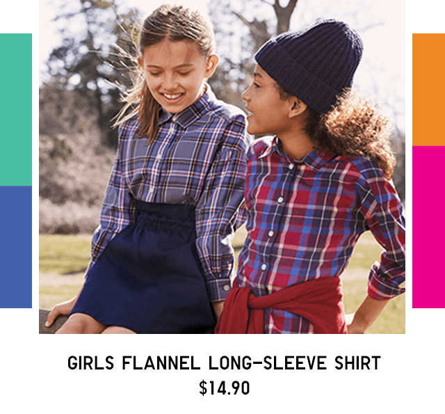 GIRL FLANNEL LONG-SLEEVE SHIRT $14.90