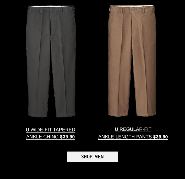 wide fit tapered pants