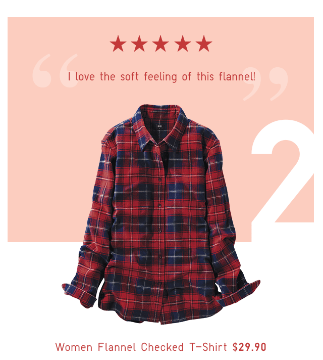 WOMEN FLANNEL CHECKED T-SHIRT $29.90