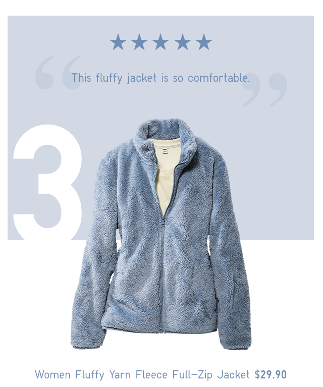 WOMEN FLUFFY YARN FLEECE FULL-ZIP JACKET $29.90