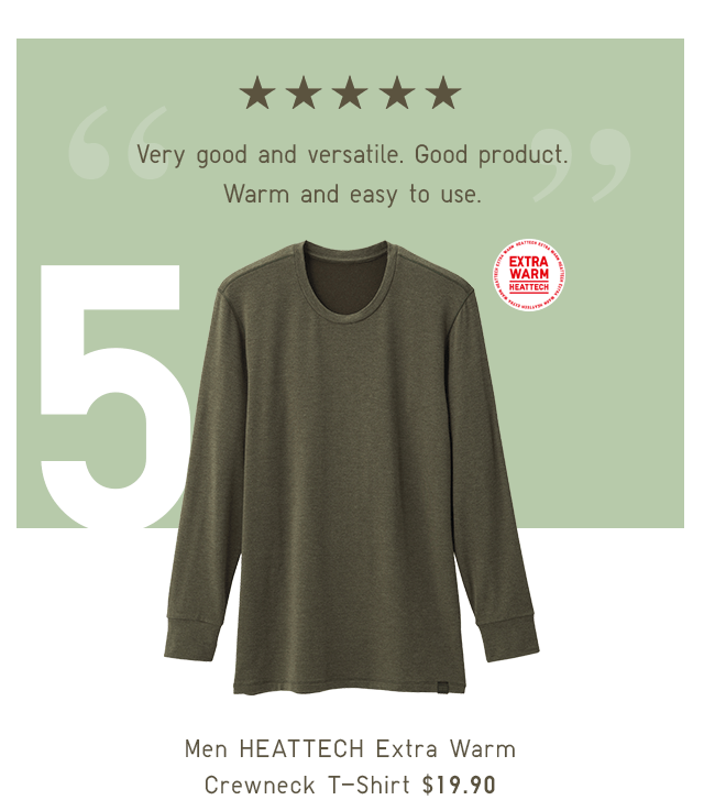 MEN HEATTECH EXTRA WARM CREWNECK T-SHIRT $19.90