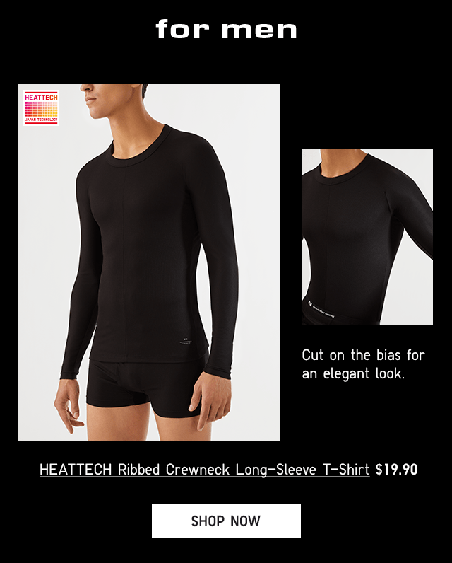HEATTECH RIBBED CREWNECK LONG-SLEEVE T-SHIRT $19.90 - SHOP NOW