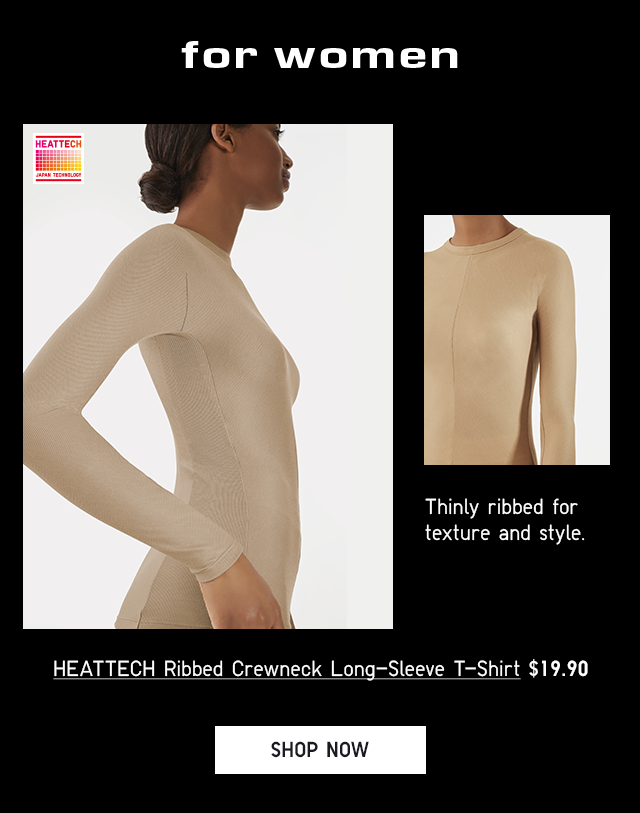 HEATTECH RIBBED CREWNECK LONG-SLEEVE T-SHIRT $19.90 - SHOP NOW