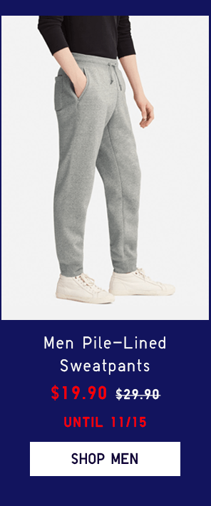 MEN PILE-LINED SWEATPANTS $19.90 - SHOP MEN