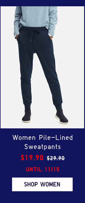 WOMEN PILE-LINED SWEATPANTS $19.90 - SHOP WOMEN