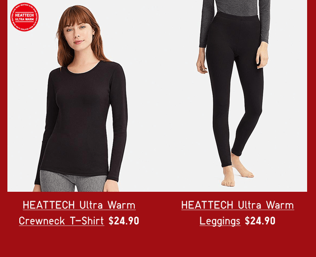 HEATTECH ULTRA WARM CREWNECK T-SHIRT $24.90, HEATTECH ULTRA WARM LEGGINGS $24.90