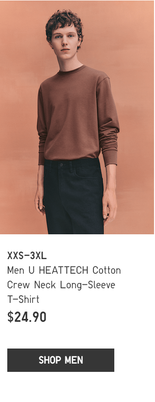 PDP3 - MEN U HEATTECH COTTON CREW NECK LONG-SLEEVE T-SHIRT