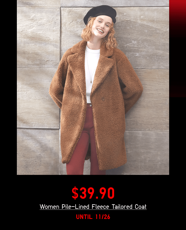 HERO - WOMEN PILE-LINED FLEECE TAILORED COAT