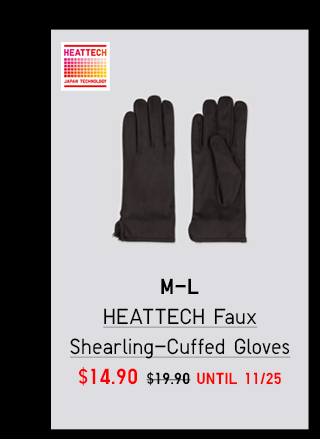 BODY1 PDP2 - WOMEN HEATTECH FAUX SHEARLING-CUFFED GLOVES