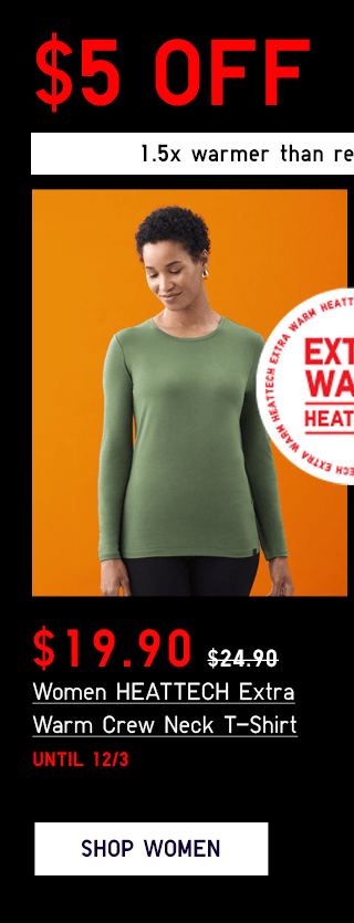 PDP5 - WOMEN HEATTECH EXTRA WARM CREW NECK T-SHIRT