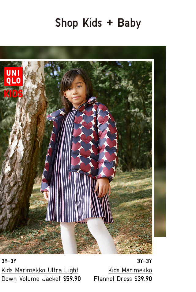 PDP14 - KIDS MARIMEKKO ULTRA LIGHT DOWN JACKET, FLANNEL DRESS