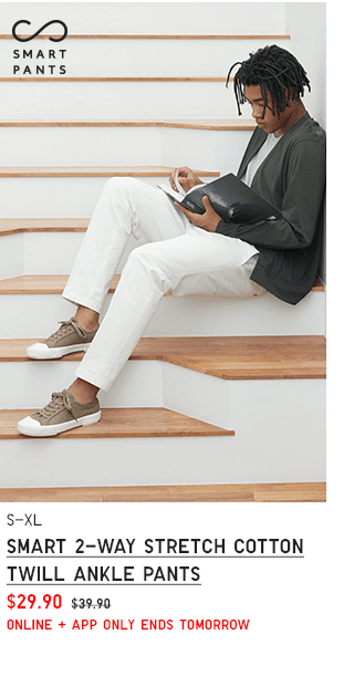 PDP4 - MEN SMART 2-WAY STRETCH COTTON TWILL ANKLE PANTS
