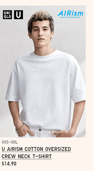 PDP10 - MEN U AIRISM COTTON OVERSIZED CREW NECK T-SHIRT