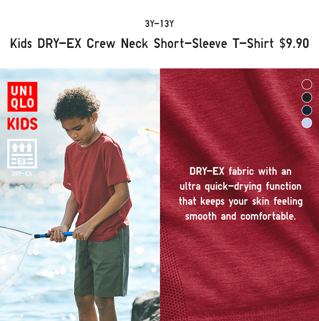 PDP7 - KIDS DRY-EX CREW NECK SHORT-SLEEVE T-SHIRT