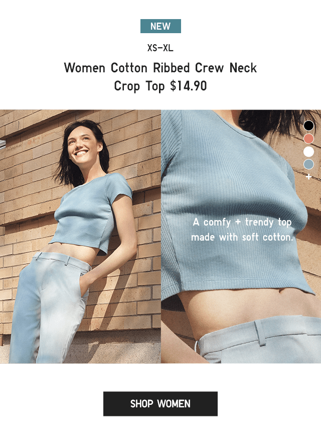 PDP2 - WOMEN COTTON RIBBED CREW NECK CROP TOP