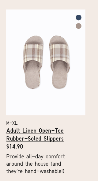 PDP9 - ADULT LINEN OPEN-TOE RUBBER-SOLED SLIPPERS