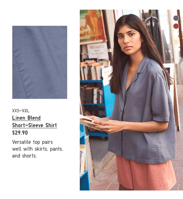 PDP3 - WOMEN LINEN BLEND SHORT-SLEEVE SHIRT