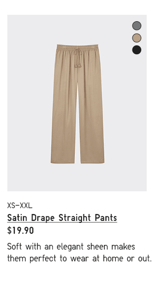 PDP6 - WOMEN SATIN DRAPE STRAIGHT PANTS