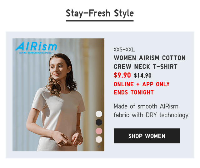 PDP3 - WOMEN AIRISM COTTON CREW NECK T-SHIRT