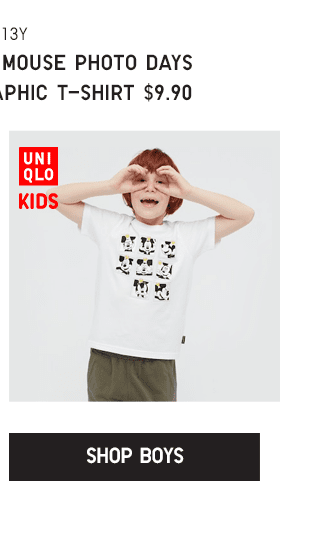 PDP8 - BOYS MICKEY MOUSE PHOTO DAY SHORT-SLEEVE GRAPHIC T-SHIRT
