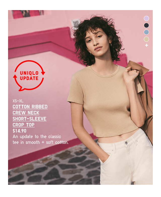 PDP3 - WOMEN COTTON RIBBED CREW NECK LONG-SLEEVE CROP TOP