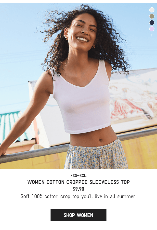 PDP7 - WOMEN COTTON CROPPED SLEEVELESS TOP