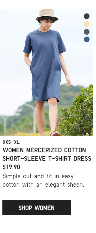 PDP5 - WOMEN MERCERIZED COTTON SHORT-SLEEVE T-SHIRT DRESS