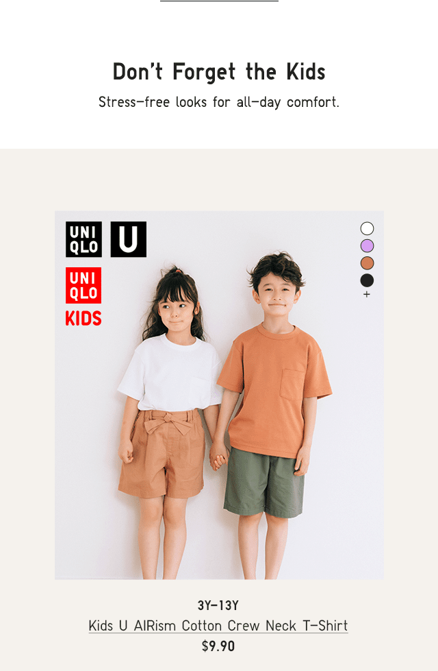 PDP5 - KIDS U AIRISM COTTON CREW NECK T-SHIRT