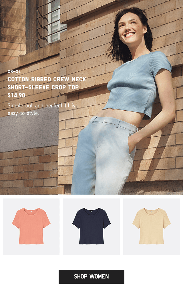 PDP2 - WOMEN COTTON RIBBED CREW NECK SHORT-SLEEVE CROP TOP