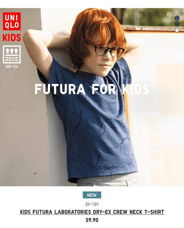PDP9 - KIDS FUTURA LABORATORIES DRY-EX CREW NECK T-SHIRT