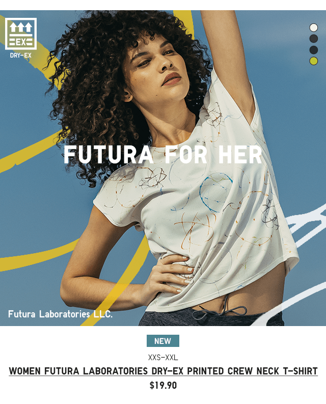 PDP1 - WOMEN FUTURA LABORATORIES DRY-EX PRINTED CREW NECK T-SHIRT