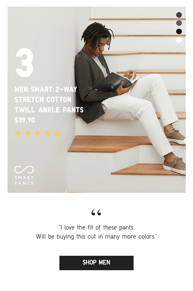 PDP3 - MEN SMART 2-WAY STRETCH COTTON TWILL ANKLE PANTS