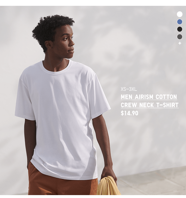 PDP2 - MEN AIRISM COTTON CREW NECK T-SHIRT