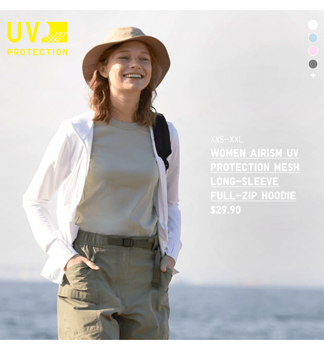 PDP5 - WOMEN AIRISM UV PROTECTION MESH LONG-SLEEVE FULL-ZIP HOODIE