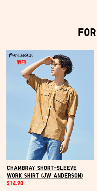 PDP7 - MEN CHAMRAY SHORT-SLEEVE WORK SHIRT (JW ANDERSON)