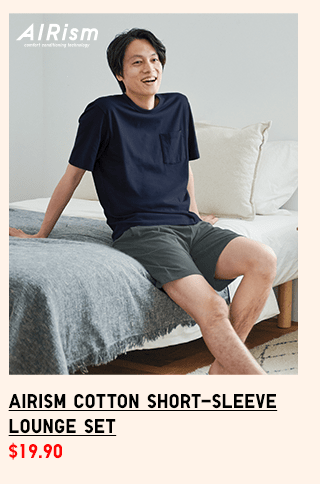 PDP10 - MEN AIRISM COTTON SHORT-SLEEVE LOUNGE SET