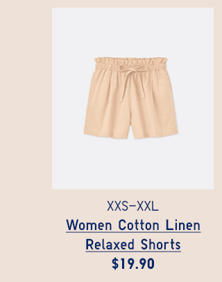 PDP7 - WOMEN COTTON LINEN RELAXED SHORTS
