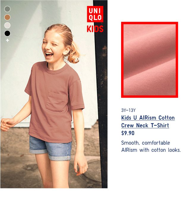 PDP3 - KIDS U AIRISM COTTON CREW NECK T-SHIRT
