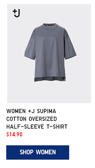 PDP3 - WOMEN +J SUPIMA COTTON OVERSIZED HALF-SLEEVE T-SHIRT