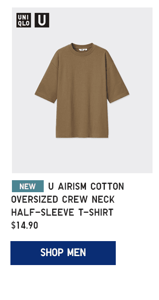 PDP9 - MEN U AIRISM COTTON OVERSIZED CREW NECK HALF-SLEEVE T-SHIRT