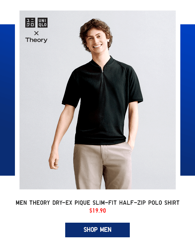 PDP3 - MEN THEORY DRY-EX PIQUE SLIM-FIT HALF-ZIP POLO SHIRT