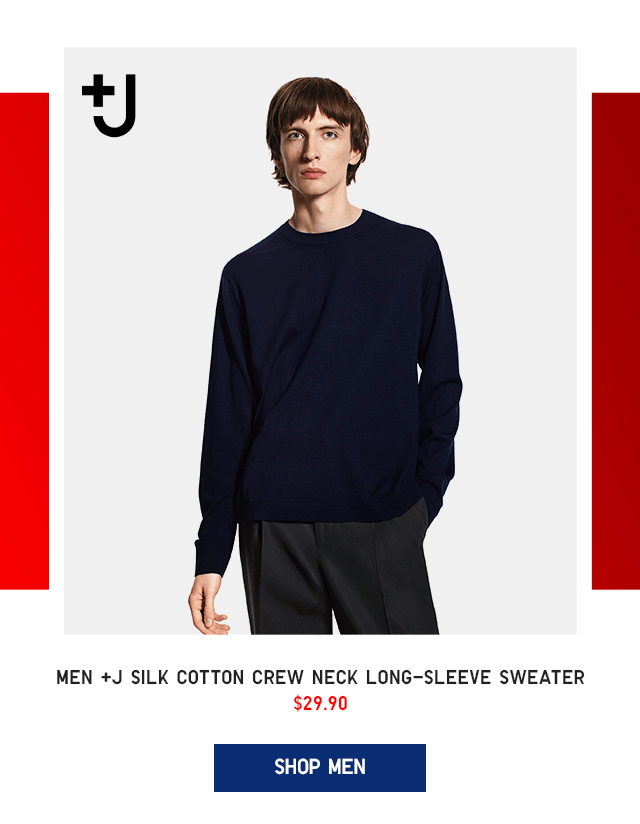 PDP4 - MEN +J SILK COTTON CREW NECK LONG-SLEEVE SWEATER
