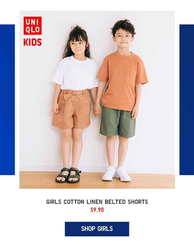 PDP5 - GIRLS COTTON LINEN BELTED SHORTS