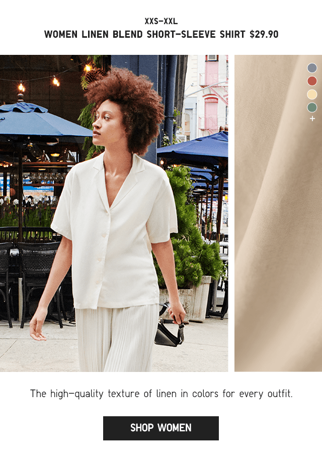 PDP1 - WOMEN LINEN BLEND SHORT-SLEEVE SHIRT