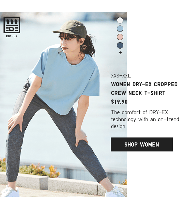PDP5 - WOMEN DRY-EX CROPPED CREW NECK T-SHIRT