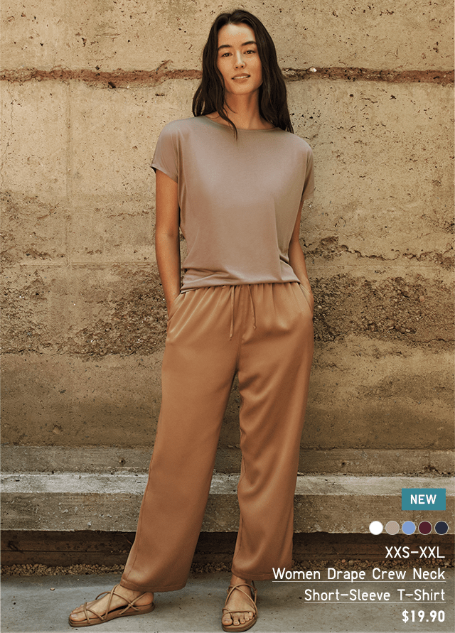 HER0 - WOMEN DRAPE CREW NECK SHORT-SLEEVE T-SHIRT