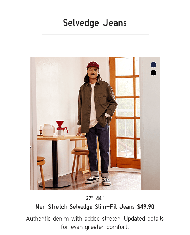 PDP4 - MEN STRETCH SELVEDGE SLIM-FIT JEANS
