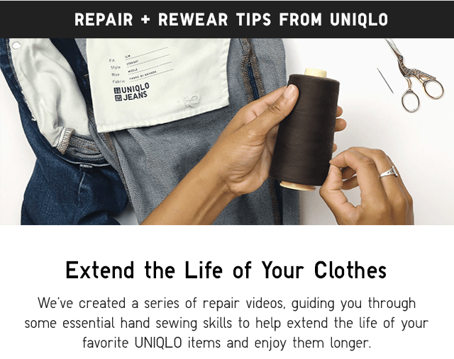 BANNER - REPAIR + REWEAR TIPS FROM UNIQLO