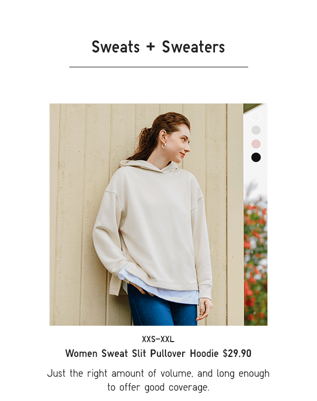 PDP1 - WOMEN SWEAT SLIT PULLOVER HOODIE