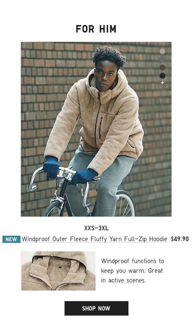 PDP3 - MEN WINDPROOF OUTER FLEECE YARN FULL-ZIP HOODIE